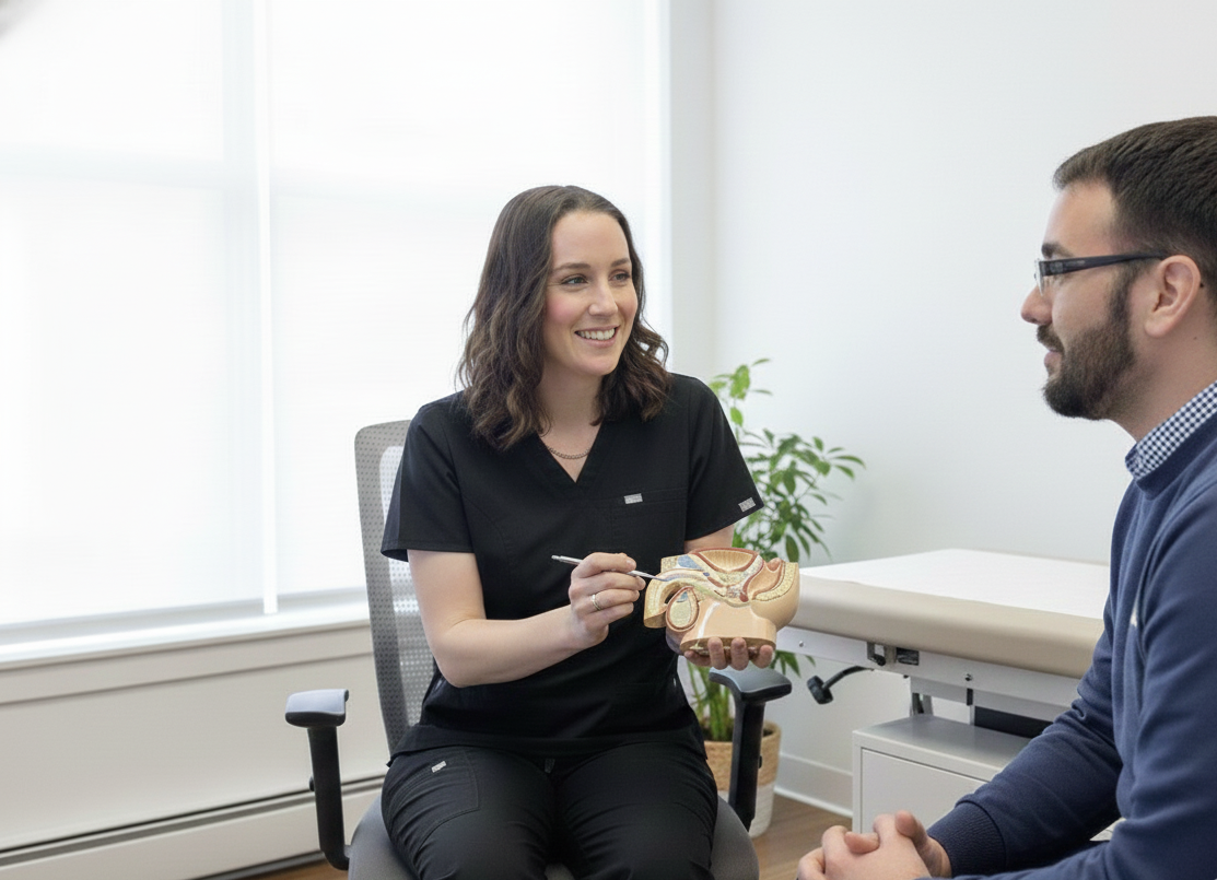 Doctor with patient during a preventive check-up - Clinique Omicron