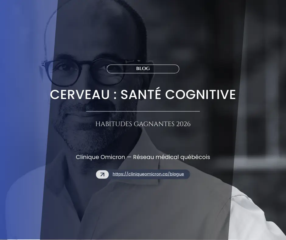 Smiling man with glasses, representing cognitive health and winning habits, in connection with Clinique Omicron.