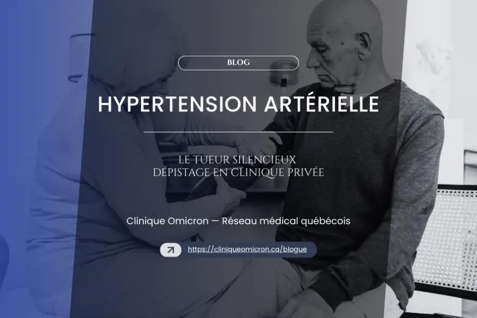 Consultation sur l'hypertension art&eacute;rielle entre un m&eacute;decin et un patient &acirc;g&eacute;, avec un accent sur le d&eacute;pistage en clinique priv&eacute;e.