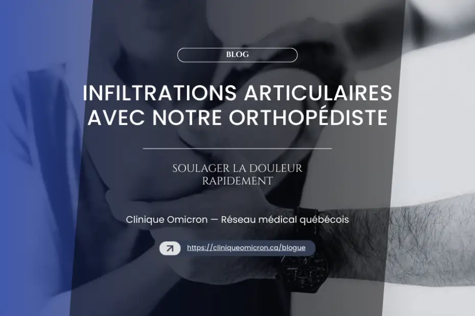 Joint injections with our orthopedic surgeon, rapid pain relief, Clinique Omicron, Quebec medical network.