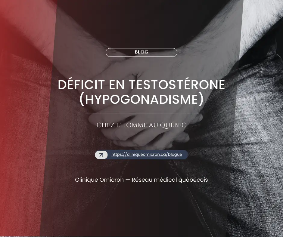 Man with clasped hands, representing the subject of testosterone deficiency (hypogonadism) in men in Quebec, Clinique Omicron.