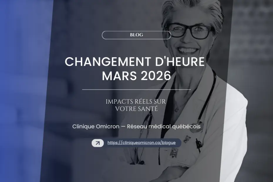 Smiling doctor in white coat discussing the impact of the time change on health, Omicron Clinic, March 2026.