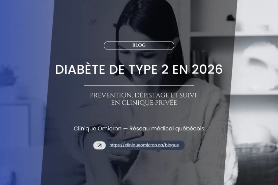 Woman consulting information on type 2 diabetes in 2026, with a focus on prevention and private clinic monitoring.