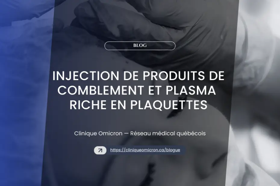 Injection of fillers and platelet-rich plasma at Clinique Omicron, advanced aesthetic care.