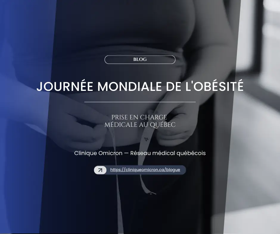 Personne mesurant son tour de taille, illustrant la gestion médicale de l'obésité, en lien avec la Journée mondiale de l'obésité au Québec.