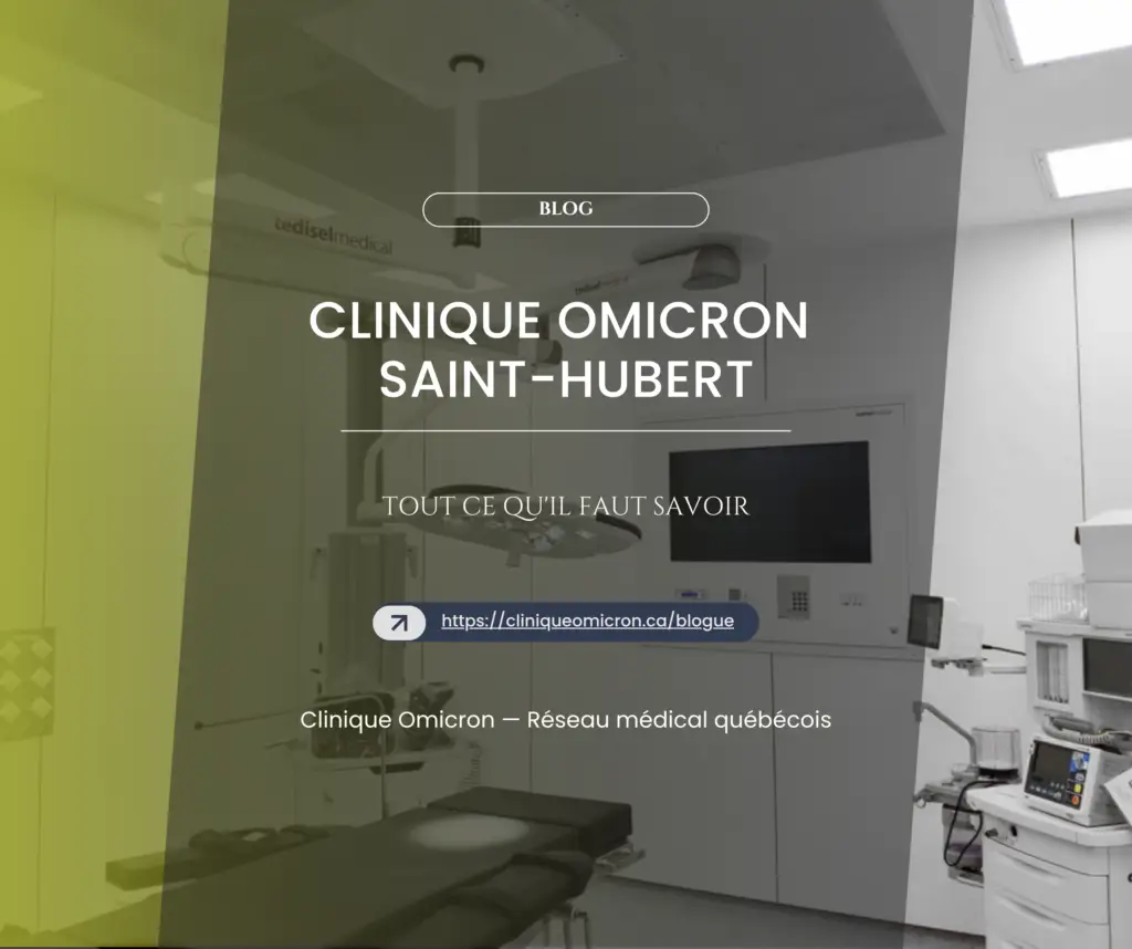 Clinique Omicron Saint-Hubert, salle d'examen moderne avec équipements médicaux, mettant en avant l'accessibilité aux soins de santé.