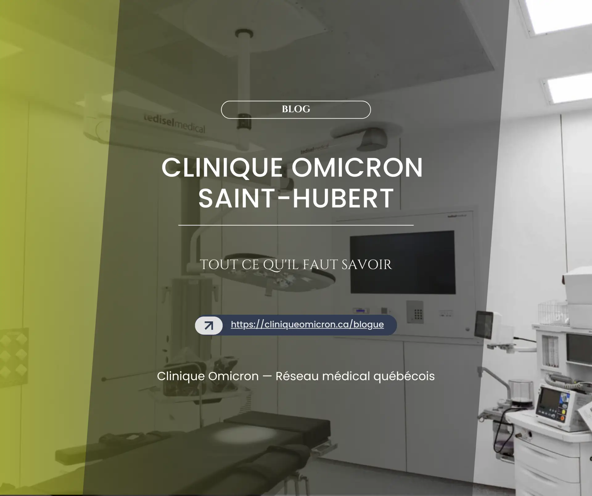 Clinique Omicron Saint-Hubert, salle d'examen moderne avec équipements médicaux, mettant en avant l'accessibilité aux soins de santé.