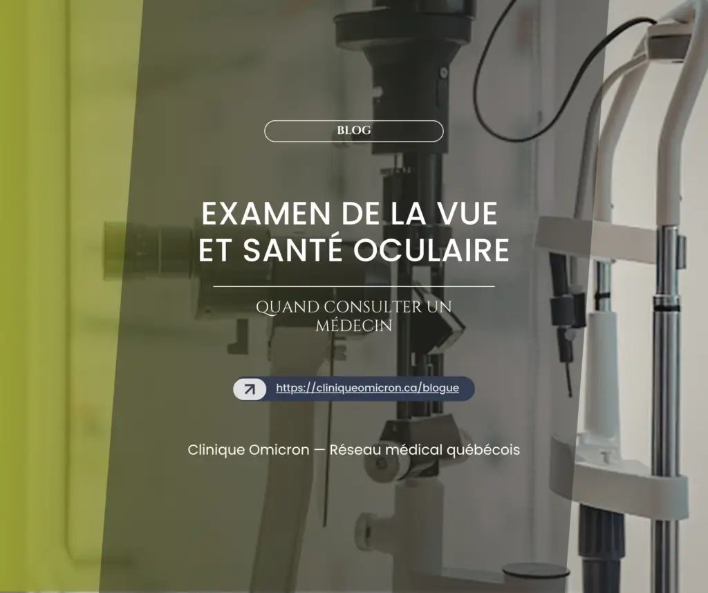 Appareil d'examen de la vue en clinique, mettant en avant la santé oculaire et les consultations médicales.