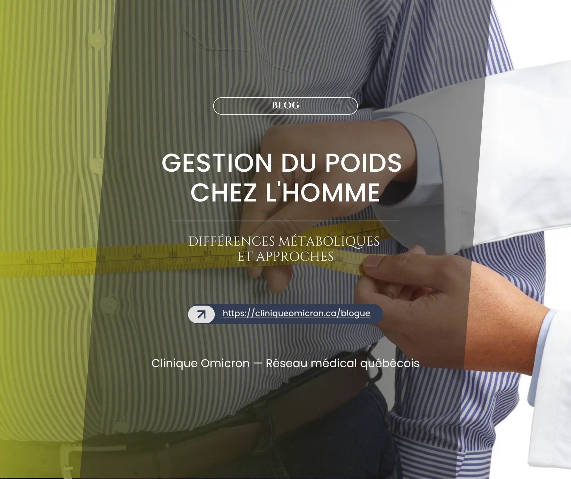 Mesure de la taille d'un homme par un professionnel de la santé, mettant en évidence la gestion du poids et les différences métaboliques, Clinique Omicron.