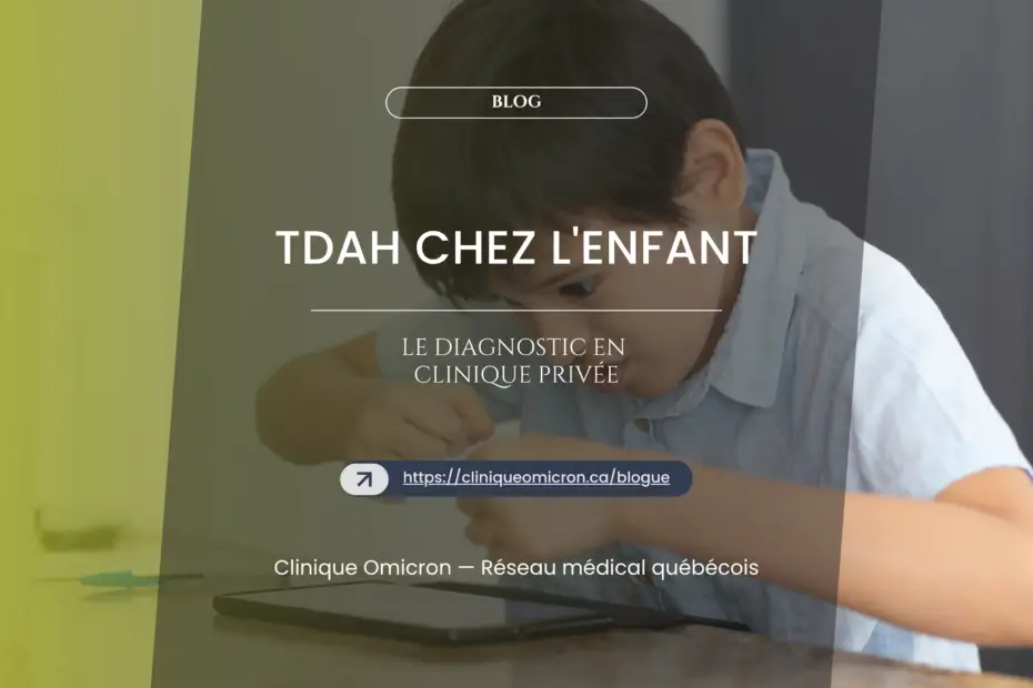 Enfant concentr&eacute; sur une tablette, illustrant le diagnostic du TDAH en clinique priv&eacute;e &agrave; la Clinique Omicron.