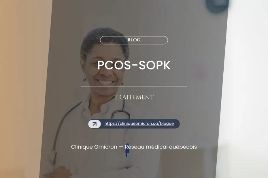 Médecin en consultation au Québec, abordant le syndrome des ovaires polykystiques (SOPK) à la Clinique Omicron.