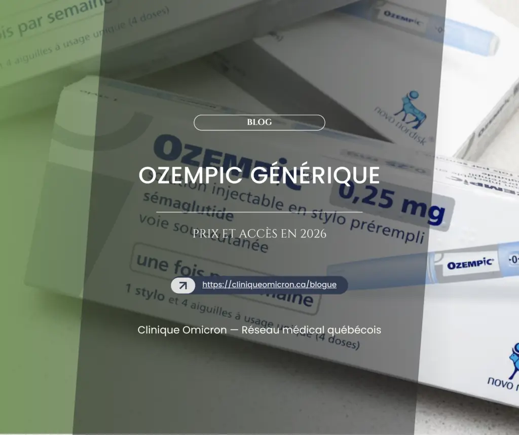 Stylo pr&eacute;rempli d'Ozempic (s&eacute;maglutide) pour injection, illustrant les options de traitement au Qu&eacute;bec.