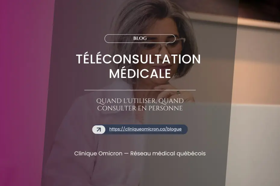 Téléconsultation médicale : quand l'utiliser, quand consulter en personne