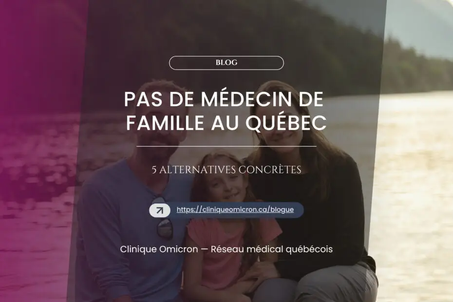 Family of four by a lake with a pink overlay, serving as a blog header with title text overlaid on the image