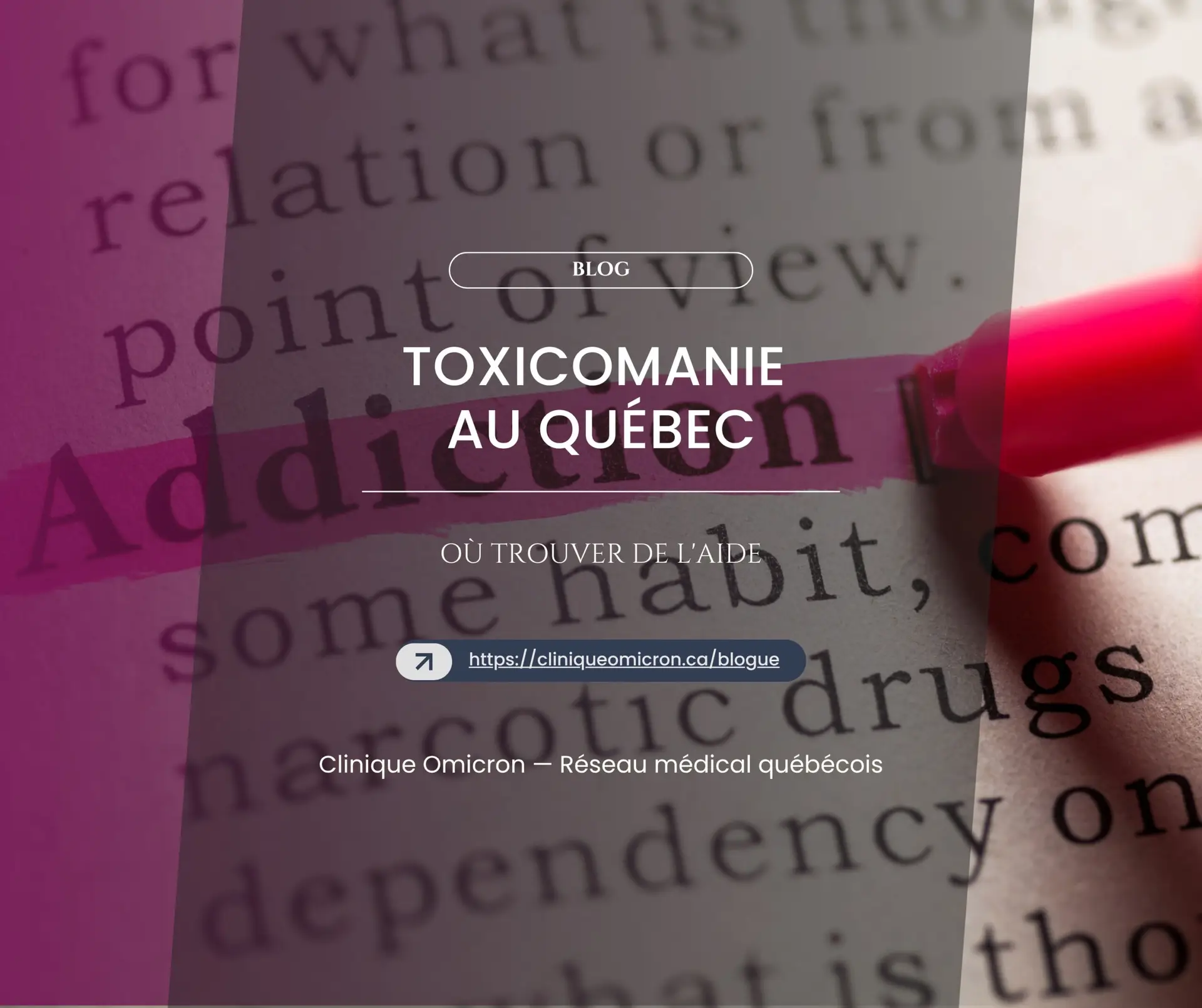 Toxicomanie au Qu&eacute;bec : o&ugrave; trouver de l'aide