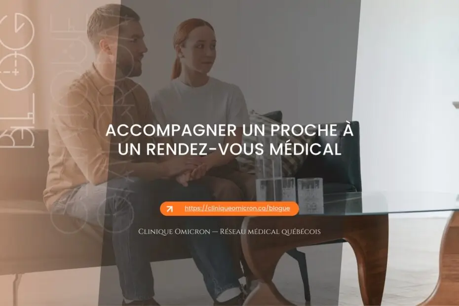 Deux personnes assises en salle d'attente — accompagner un proche à un rendez-vous médical