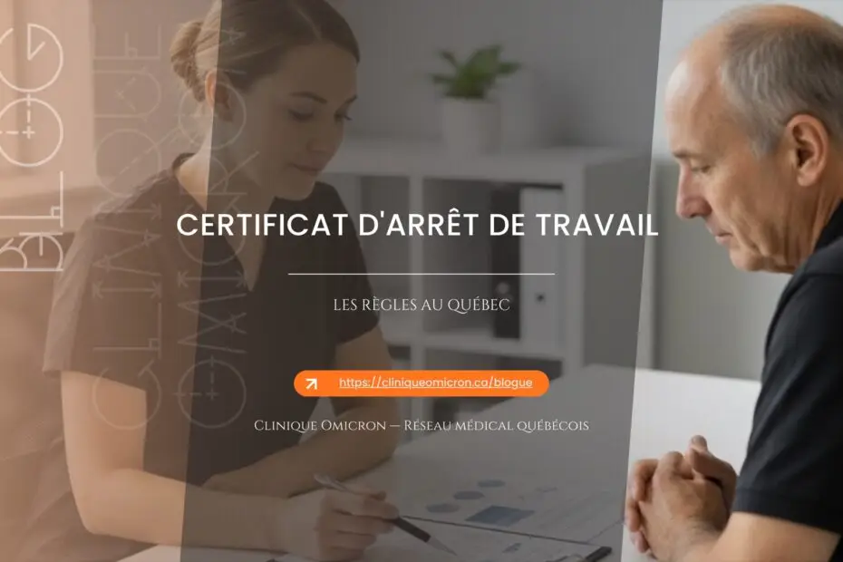 Rencontre entre une professionnelle et un travailleur — certificat médical d'arrêt de travail